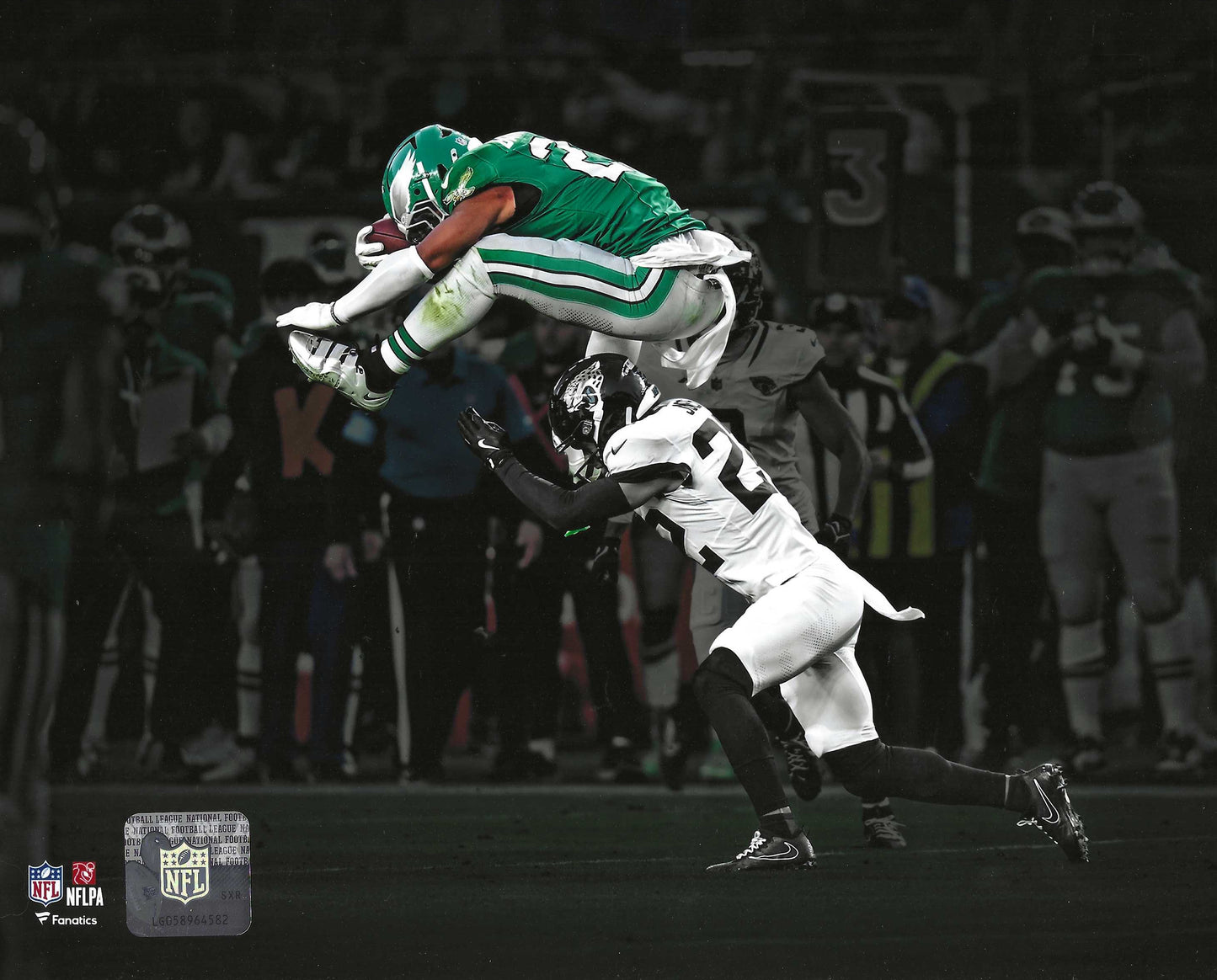 Philadelphia Eagles Saquon Barkley Reverse Hurdle 11x14 Photo Picture