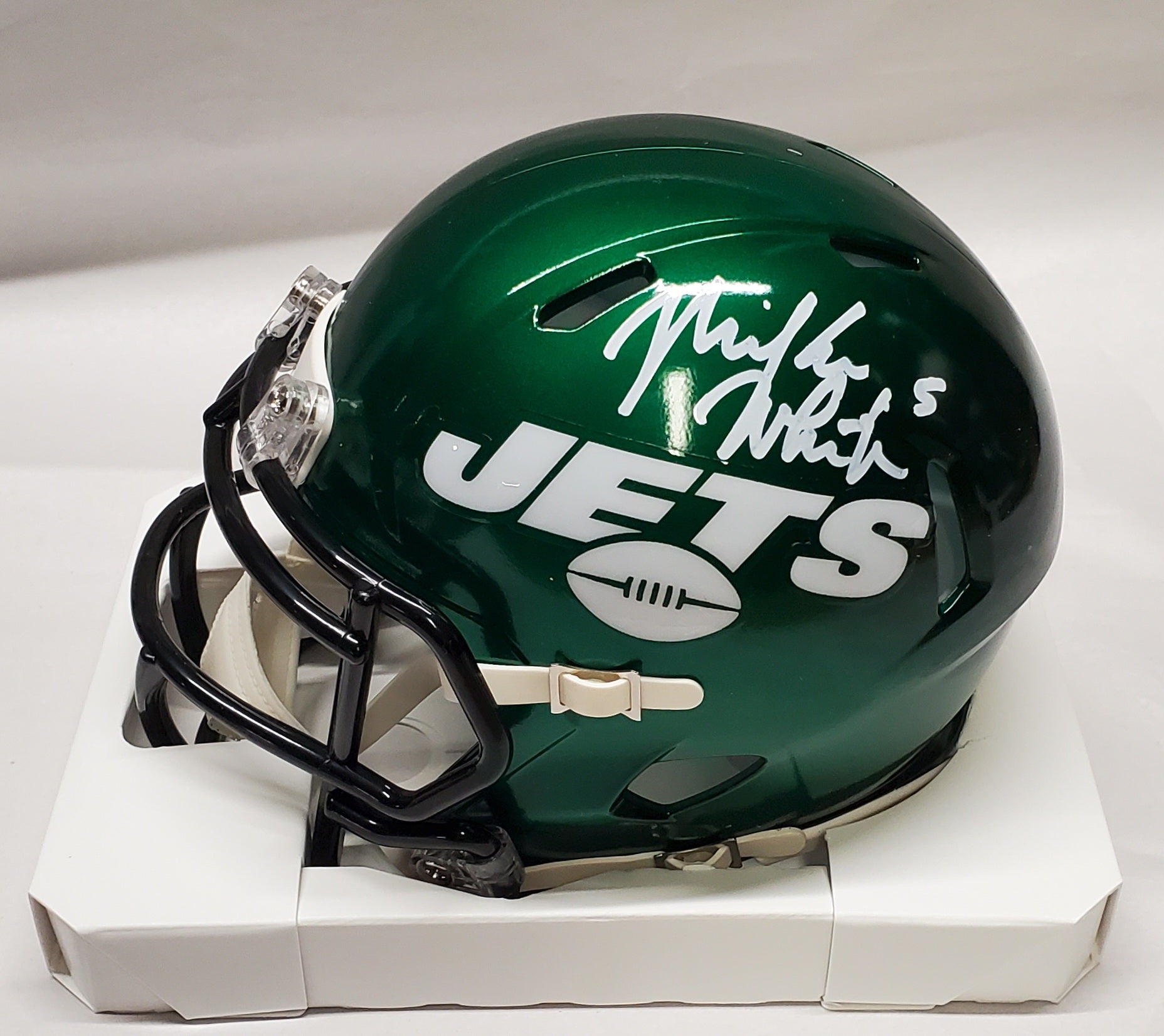 New York Jets Mike White Autographed New York Jets Mini Helmet – Great Shot  LLC