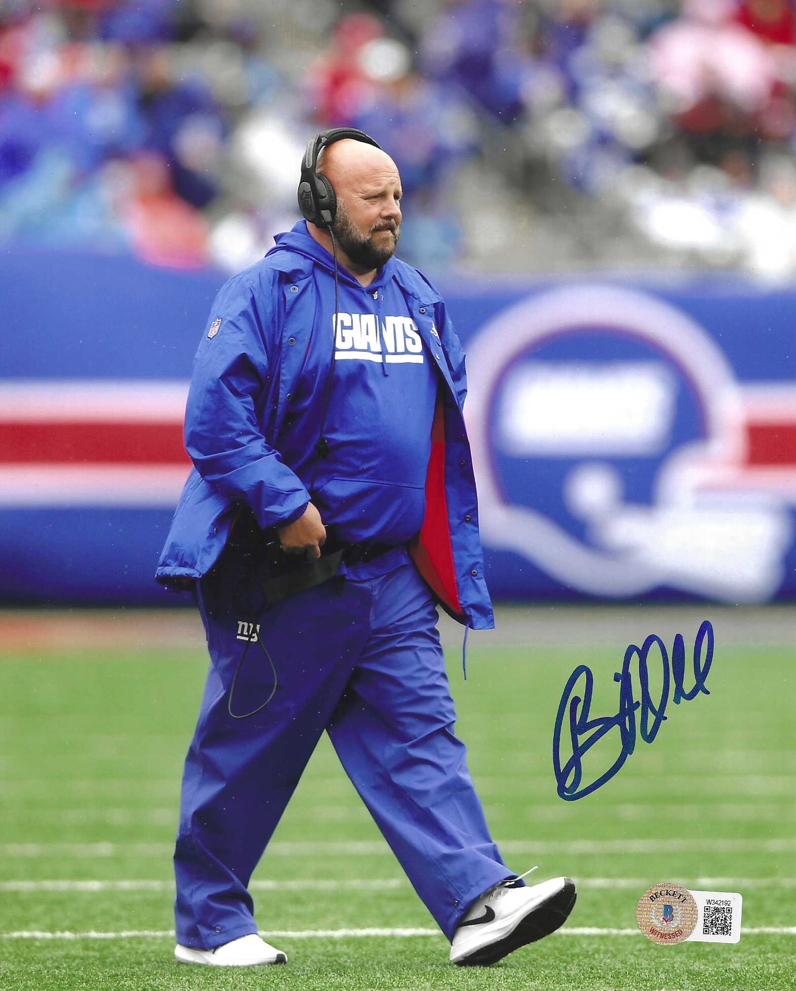 New York Giants Head Coach Brian Daboll Signed 11x14 photo BAS