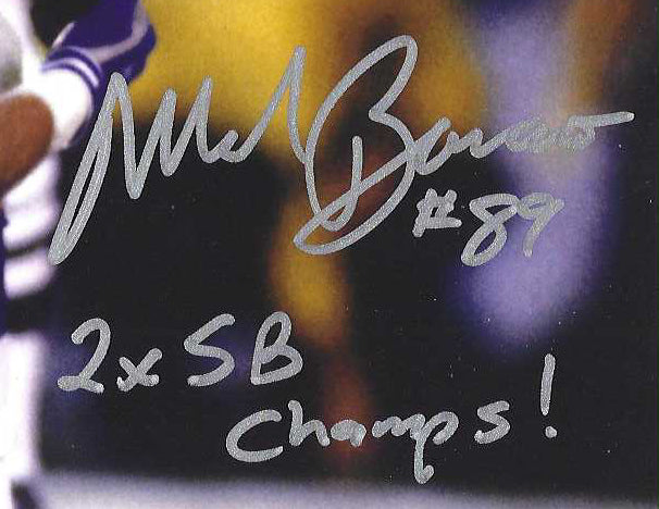 New York Giants Mark Bavaro S. B. 21 Knell -Down Celebration 8x10 Autographed Photo Picture Inscribed"2 X S. B. Chasmps"