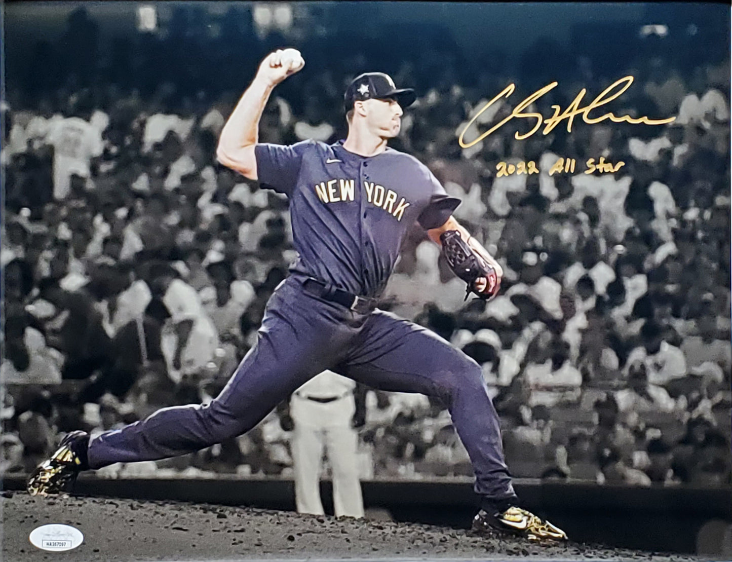 New York Yankees Clay Holmes Autographed 11x14 Metallic Photo Picture with the inscription "2022 All Star"