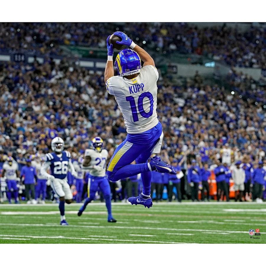 Cooper Kupp Los Angeles Rams Unsigned Leaping Touchdown Reception Photograph