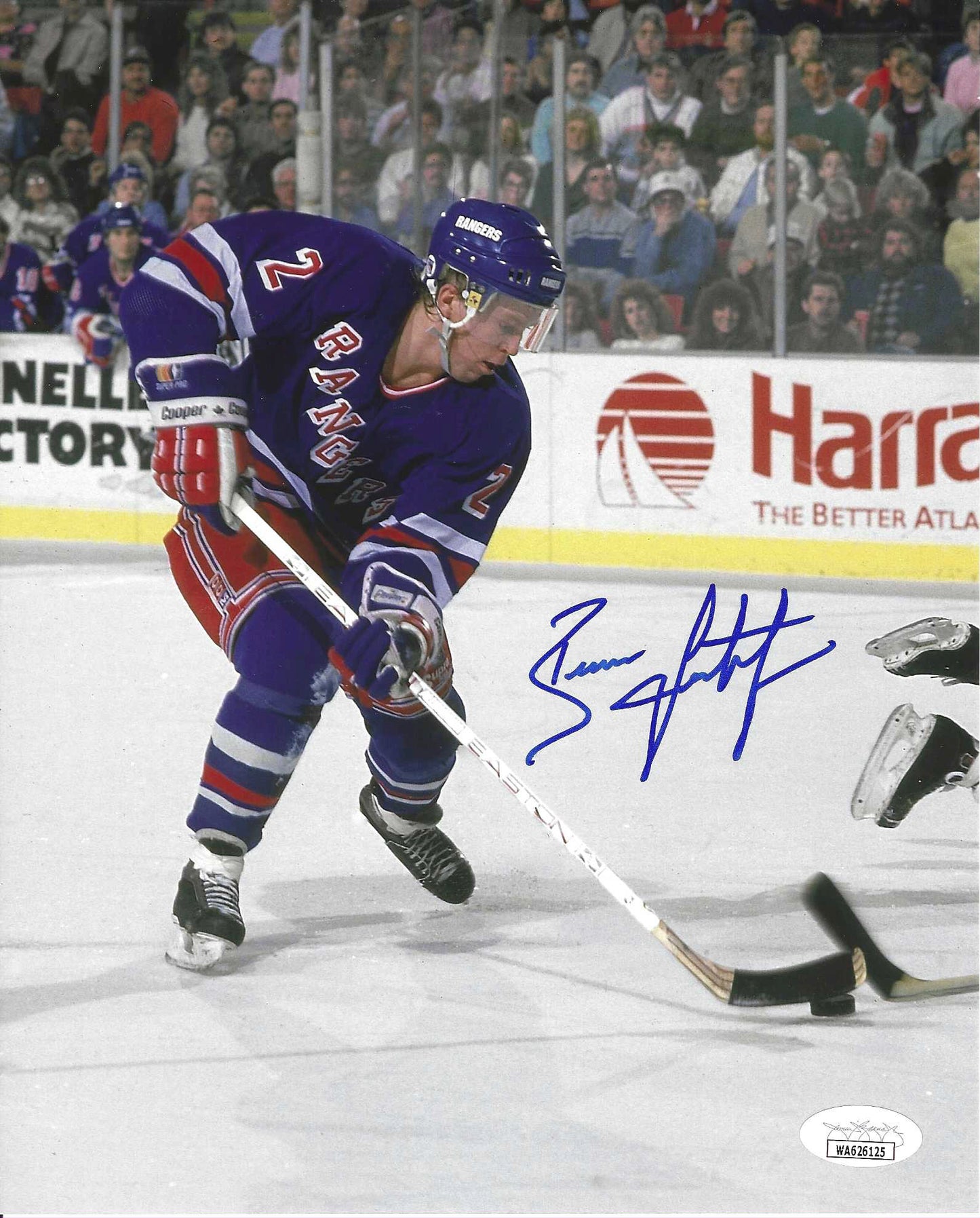 New York Rangers Brain Leetch Autographed Action 8x10 Photo Picture