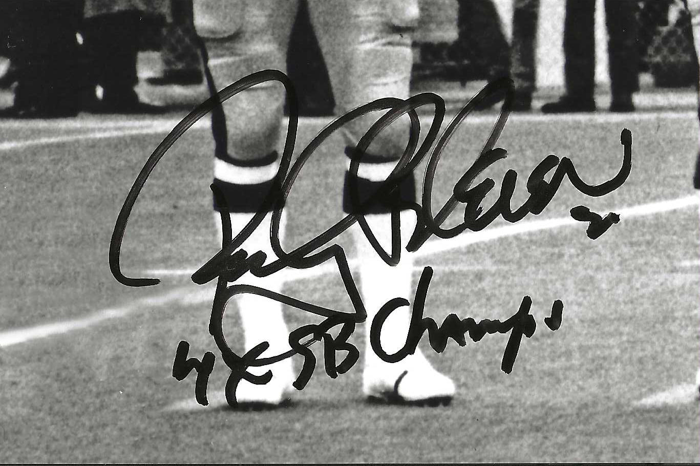Pittsburgh Steelers Rocky Bleier During S. B. IX In 1975 Authentic Autograph With "4 Time S.B. Champs" Inscription 8x10 Photo, Picture
