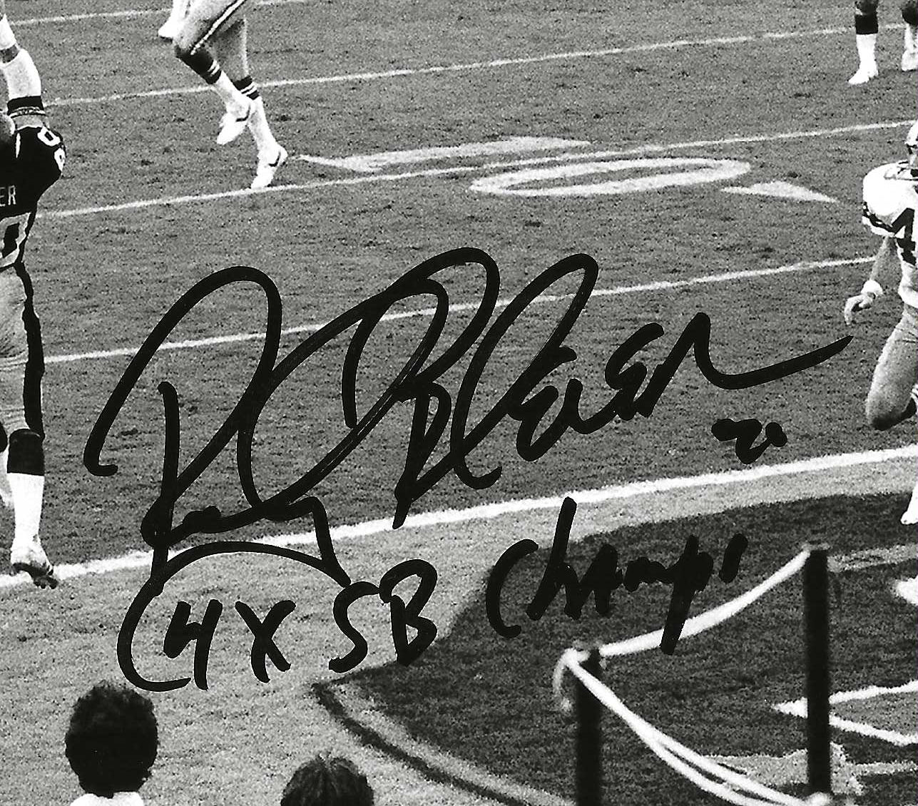 Pittsburgh Steelers Rocky Bleier Scores a Touch Down During S. B. XII In 1979 Authentic Autograph With "4 Time S.B. Champs" Inscription 8x10 Photo, Picture