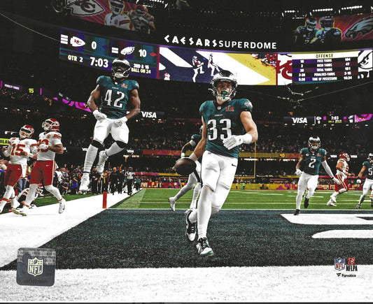 Philadelphia Eagles Cooper DeJean Grabs A Pick Six During S.B. 49 8x10 Photo Poster. - Valentines Day, Birthday, Fathers Day, Or Christmas Gifts For Men, Dad, And Husband