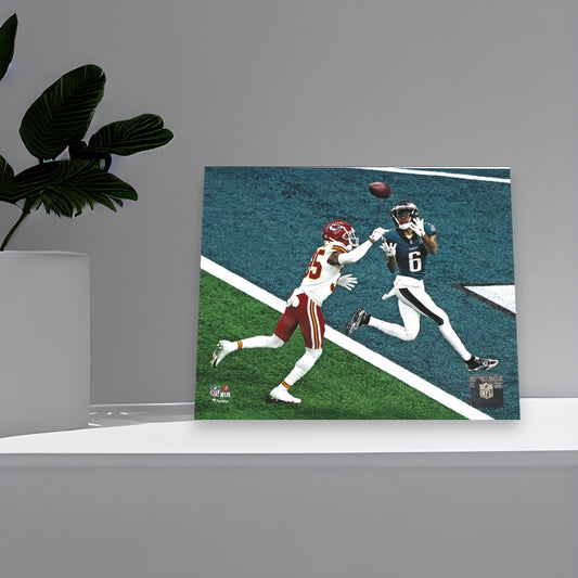 Philadelphia Eagles DeVonta Smith 46 Yard Touchdown Catch During S.B. 49 8x10 Photo Poster. - Valentines Day, Birthday, Fathers Day, Or Christmas Gifts For Men, Dad, And Husband