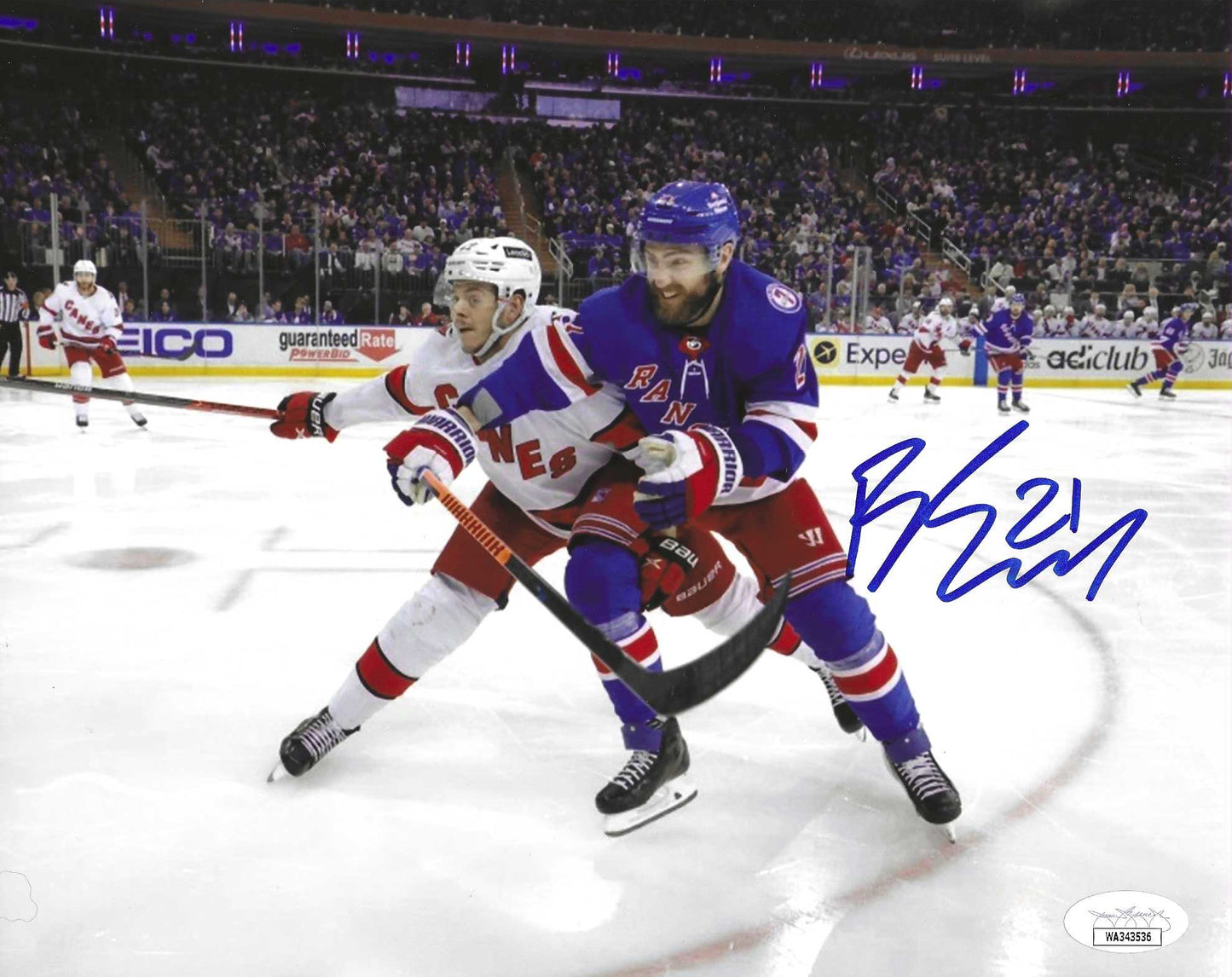 New York Rangers Barclay Goodrow During The 2022 Stanley Cup Play Offs Autographed 8x10 Photo Picture