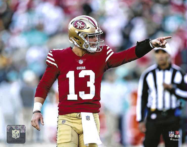 Purdy Pointing San Fransisco 49ers Quarterback Brock Purdy Action 8x10 Photo Picture ...