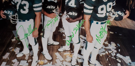 New York Jets Sack Exchange Mark Gastineau, Joe Klecko, Marty Lyons and Abdul Salaam Autographed 16x20 Photo Picture