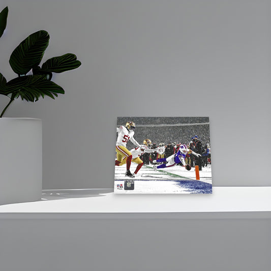 Buffalo Bills Josh Allen Touch Down Leap During The 2024 Season Vs. The49ers 8x10 Photo