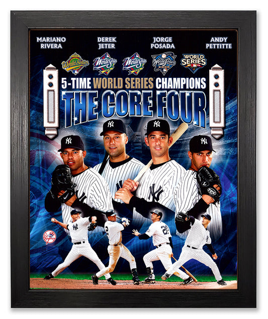 The Core 4 of New York A Framed 8x10 Photo of the New York Yankees Derek Jeter, Mariano Rivera, Andy Pettitte, and Jorge Posada