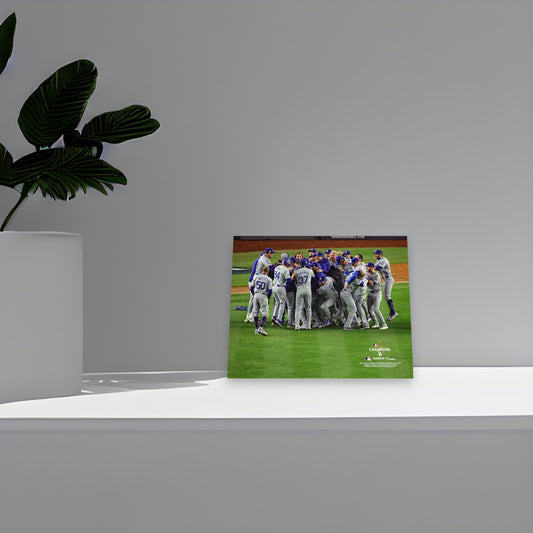 Los Angeles Dodgers "Group Hug" Celebrating Winning The 2024 World Series 8x10 Photo Poster