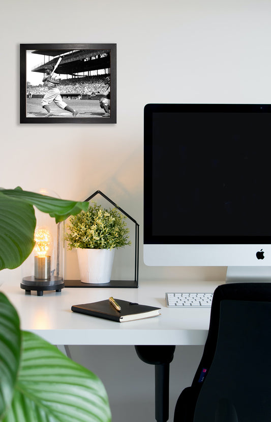 Brooklyn Dodgers Jackie Robinson at The Plate In 1948 Framed 8x10 Photograph