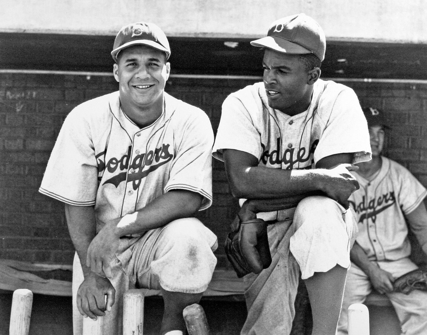 Brooklyn Dodgers Jackie Robinson And Roy Campanella In 1948 8x10 Photograph