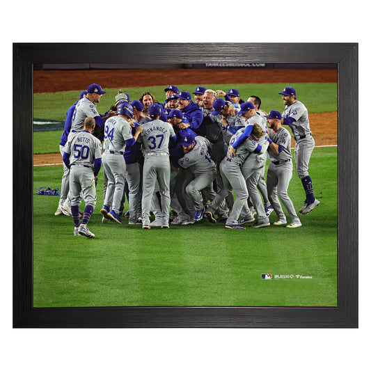 Los Angeles Dodgers "Group Hug" Celebrating Winning The 2024 World Series Framed 8x10 Photo Poster