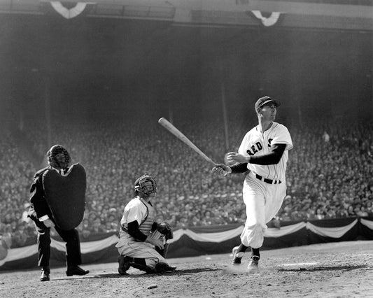 Boston Red Sox Ted Williams In Fenway Park On Opening Day in 1947 Photograph