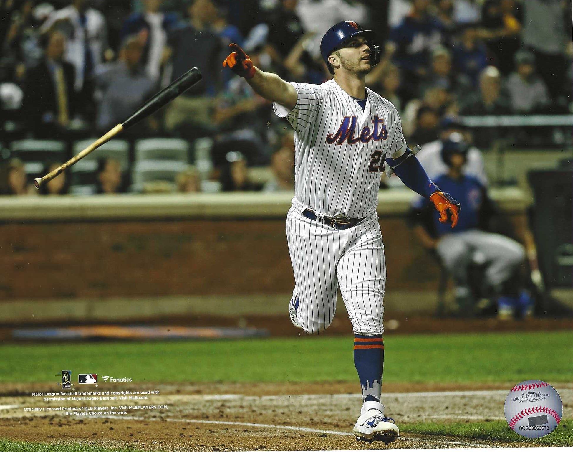 New York Mets Pete Alonso At The Plate Bat Flip Action 8x10 Photo Picture