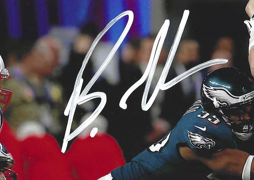 Philadelphia Eagles Brandon Graham Strips the Ball During S.B. 52. Autographed 8x10 Photo Picture