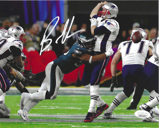 Philadelphia Eagles Brandon Graham Strips the Ball During S.B. 52. Autographed 8x10 Photo Picture
