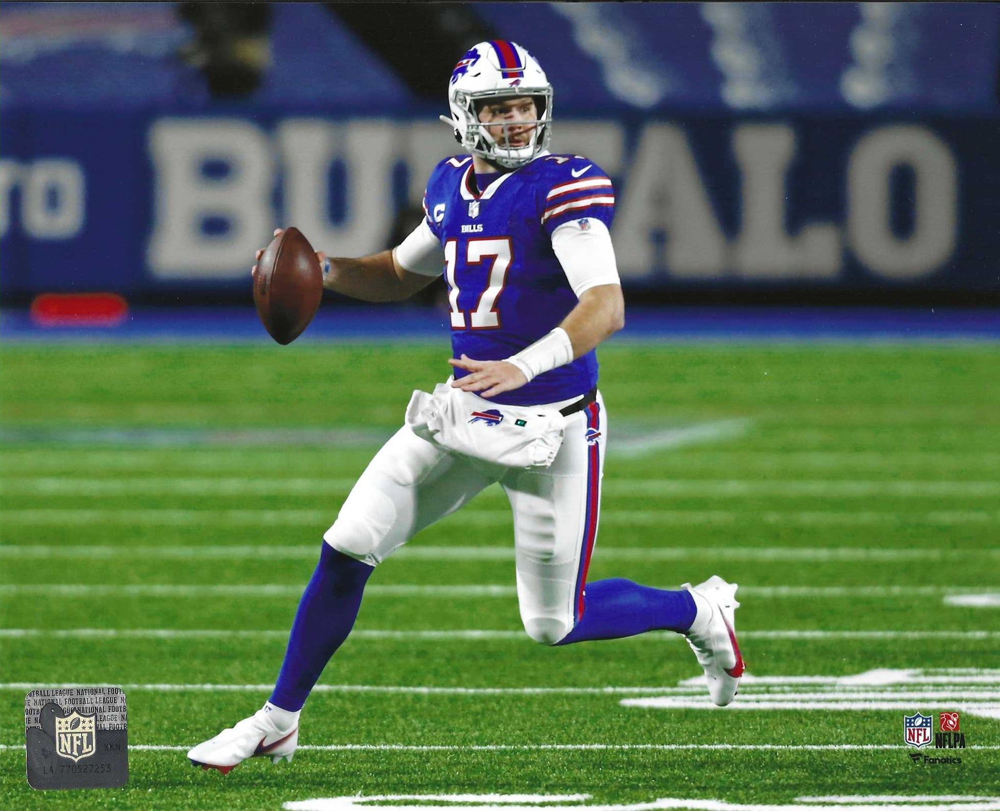 Buffalo Bills quarterback Josh Allen (17) runs with the ball against the  Chicago Bears during the