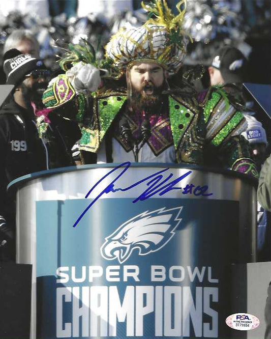 Philadelphia Eagles Jason Kelce Super Bowl Celebration Autographed 8x10 Photo Picture