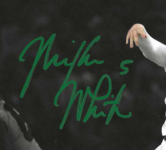 New York Jets Mike White Spotlight Photo Autographed In Jets Green Paint Pen 8x10 Photo Picture