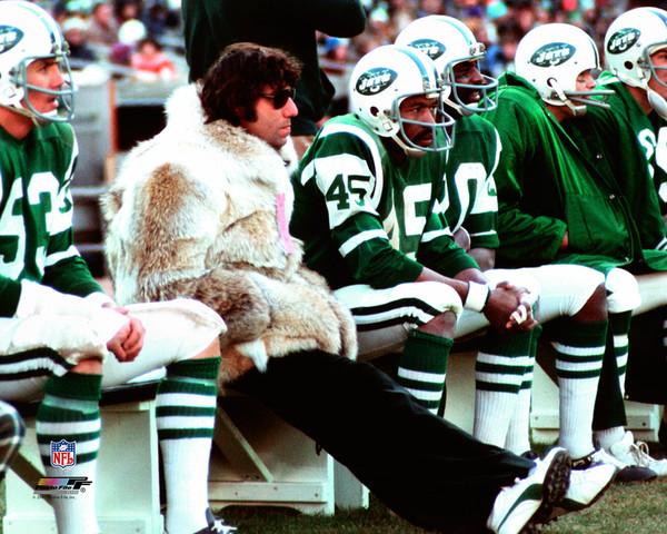 New York Jets Quarterback Joe Namath On the Sidelines In His Infamous Fur Coat , 8x10 Photograph