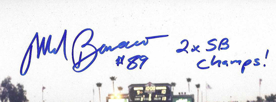 New York Giants Mark Bavaro S. B. 21 Endzone Celebration 8x10 Autographed Photo Picture Inscribed"2 X S. B. Champs"