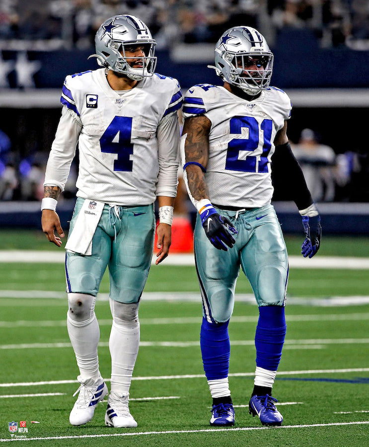 Dallas Cowboys Dak Prescott & Zeke Elliott During a Game At AT&T Stadium 8x10 Photo Picture