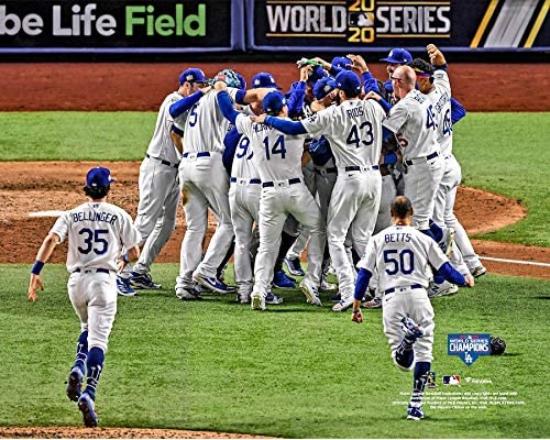 Los Angeles Dodgers Win The 2020 World Series! "On The Mound Group Hug" 8x10 Photo Picture