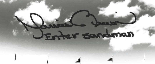 New York Yankees Mariano Rivera "Enter Sandman" Autographed Black & White 8x10 Photo Picture