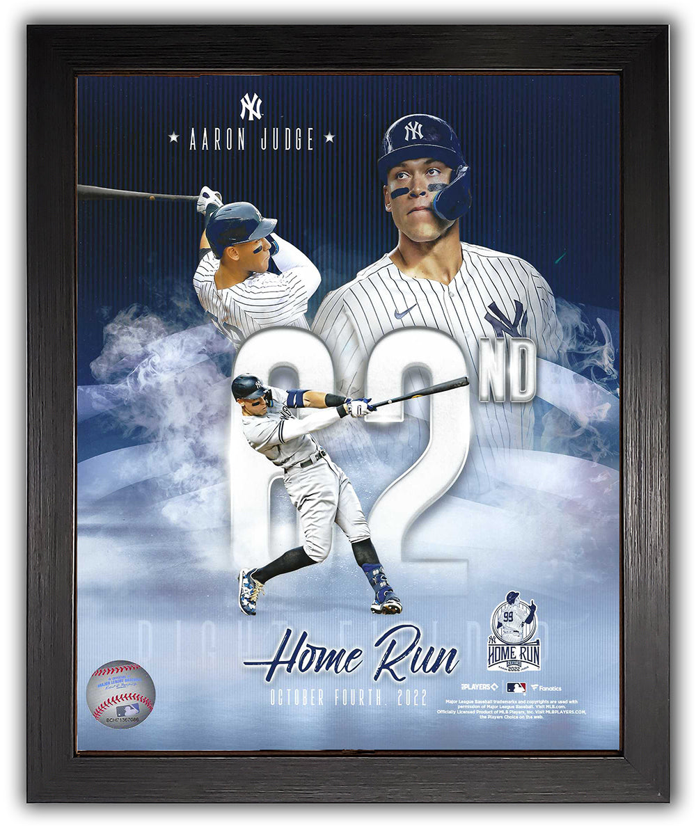 New York Yankees Arron Judge Hits Home Run 62, Commemorative Framed 8x10 Photo Picture