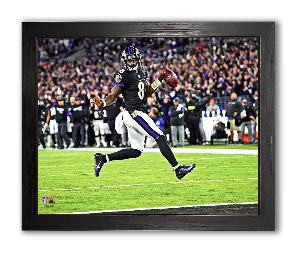 Baltimore Ravens Lamar Jackson High Stepping Framed 8x10 Photo Picture