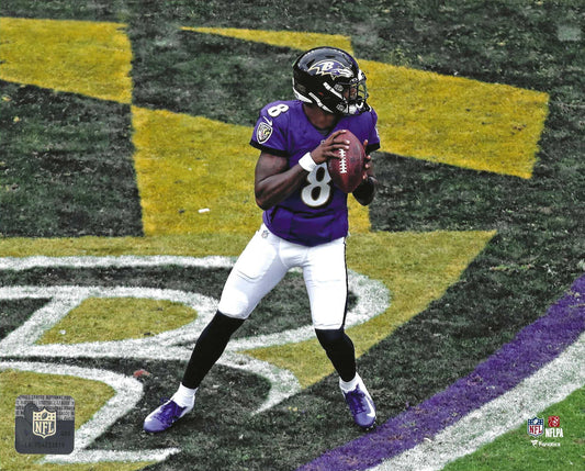 Baltimore Ravens Lamar Jackson At Midfield 8x10 Photo Picture