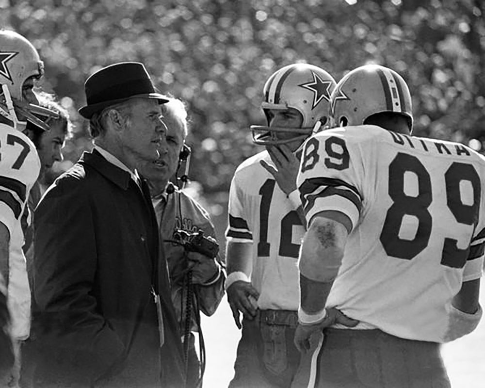 Dallas Cowboys Coach Tom Landry with Roger Staubach And Mike Ditka 8x10 Photo, Picture.