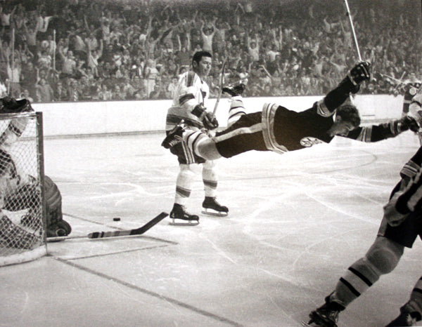 Bobby Orr Stanley Cup Game Winning Goal, May 10, 1970 Black & White Photograph
