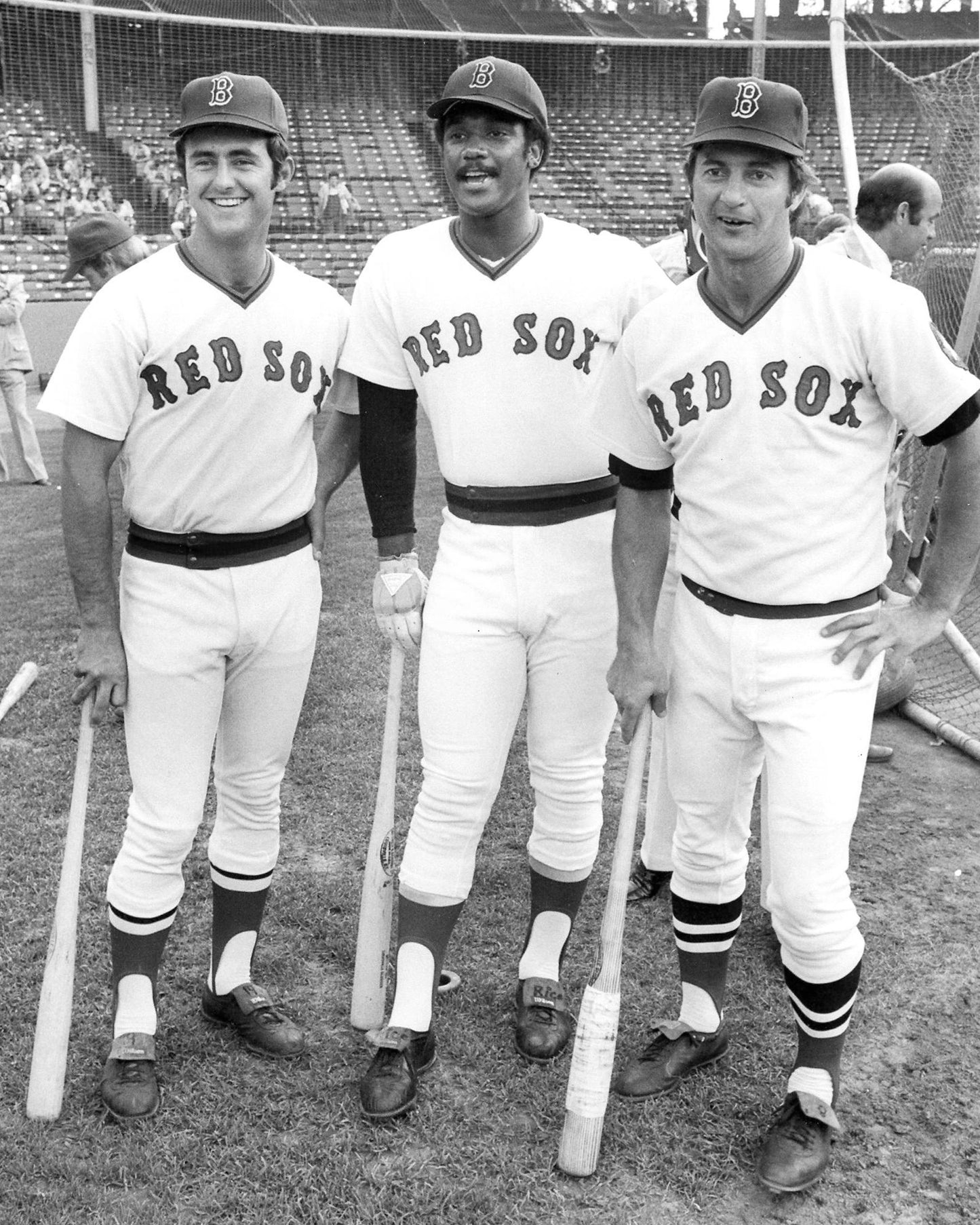 Boston Red Sox Fred Lynn, Jim Rice, & Carl Yastrzemski Photo In 1975