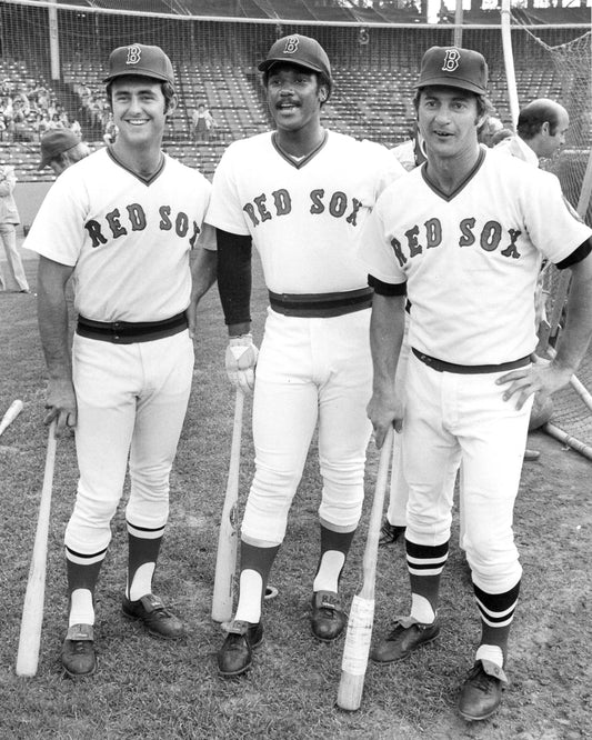Boston Red Sox Fred Lynn, Jim Rice, & Carl Yastrzemski Photo In 1975