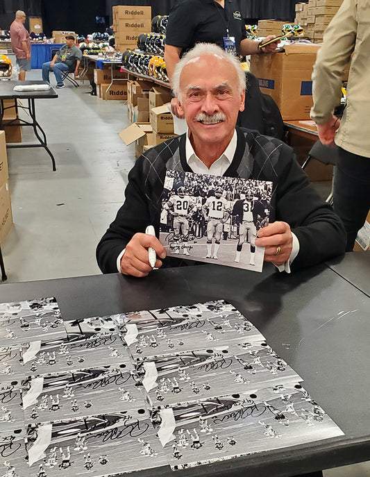 Pittsburgh Steelers Rocky Bleier During S. B. IX In 1975 Authentic Autograph With "4 Time S.B. Champs" Inscription 8x10 Photo, Picture