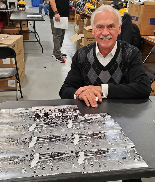 Pittsburgh Steelers Rocky Bleier Scores a Touch Down During S. B. XII In 1979 Authentic Autograph With "4 Time S.B. Champs" Inscription 8x10 Photo, Picture