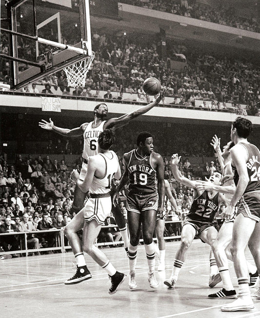 Boston Celtics Bill Russell and Willis Reed in 1969