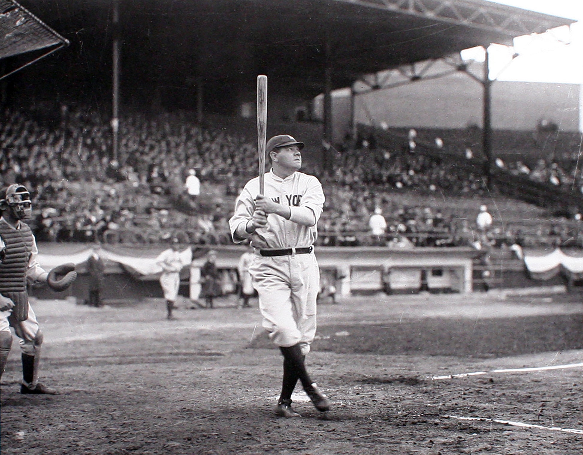 New York Yankees Babe Ruth At The Plate in 1932 8x10 Photo