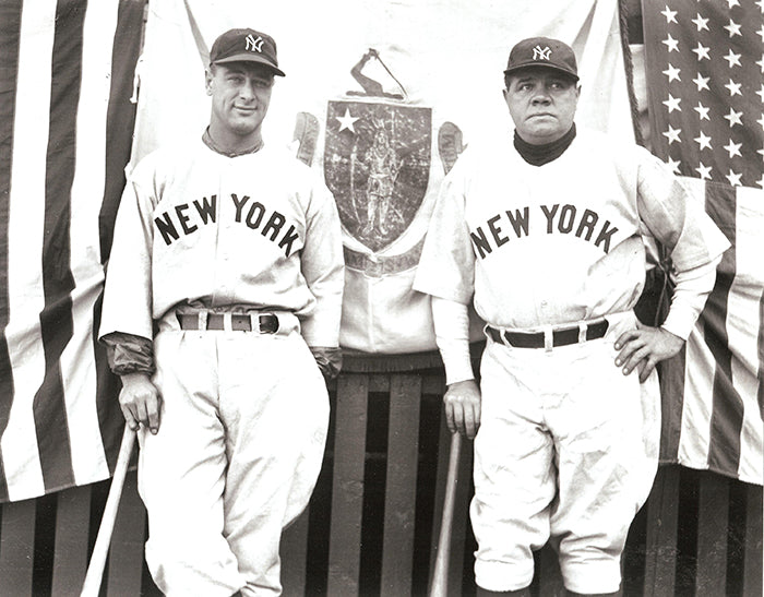 New York Yankees Babe Ruth & Lou Gehrig On Opening Day in 1933